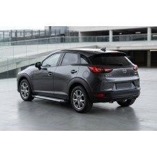 Бокові пороги Allmond Grey (2 шт., Алюміній) для Mazda CX-3 2015- рр