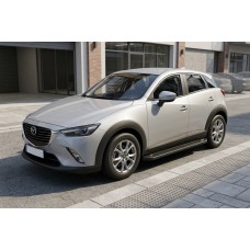Бокові пороги Allmond Black (2 шт., алюміній) для Mazda CX-3 2015- рр
