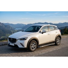 Бокові пороги Maydos V1 (2 шт., алюміній -2026 нерж) для Mazda CX-3 2015- рр
