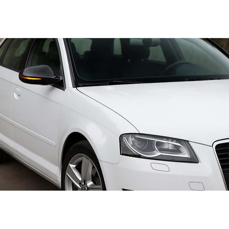 Накладки на дзеркала (2 шт., карбон) для Ауди A5 2007-2015 рр
