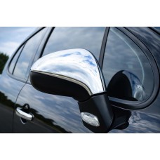 Накладки на дзеркала (2 шт) Carmos - Турецька сталь для Peugeot 207 2006-2014 рр