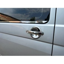 Накладки під ручки (нерж) Carmos - Турецька сталь, 3 шт для Volkswagen T5 Caravelle 2004-2010 рр