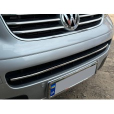 Накладка на решітку бампера (нерж) OmsaLine - Італійська нержавійка для Volkswagen T5 Caravelle 2004-2010 рр