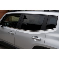 Окантовка стекол (6 шт, нерж.) OmsaLine - Итальянская нержавейка для Jeep Renegade
