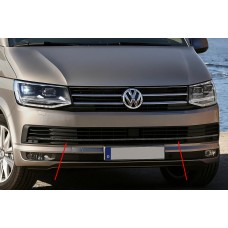 Накладки на решітку бампера 2015-2019 (3 шт, карбон) для Volkswagen T6 рр