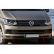 Накладки на решітку бампера 2015-2019 (3 шт, карбон) для Volkswagen T6 рр Накладки на решітку бампера 2015-2019 (3 шт, карбон) для Volkswagen T6 рр