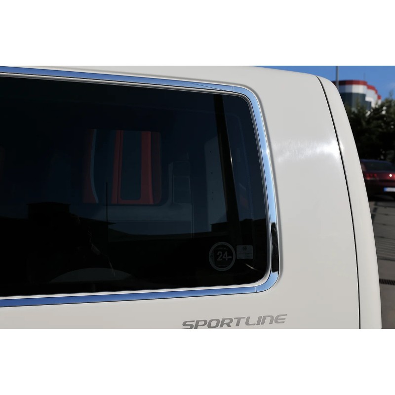 Повна окантовка вікон (14 шт, нерж) 1 бічні двері, Довга база для Volkswagen T6 2015-2024 рр Повна окантовка вікон (14 шт, нерж) 1 бічні двері, Довга база для Volkswagen T6 2015-2024 рр