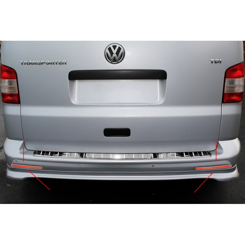 Накладка на задні рефлектори (2 шт., нерж) 2 двері для Volkswagen T6 2015-2024 рр