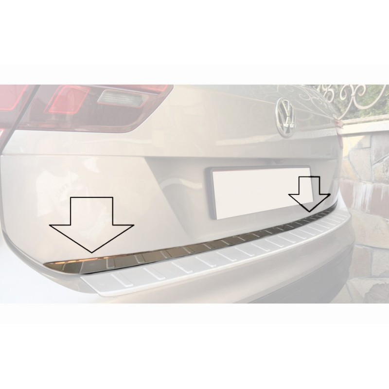 Кромка багажника (нерж) Carmos - Турецкая сталь для Volkswagen Tiguan 2016-2023 гг