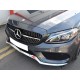 Передняя решетка Diamond Silver 2018-2025, без камеры для Mercedes C-сlass W205