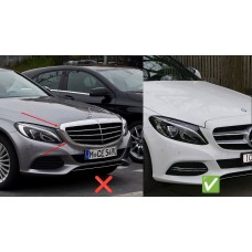 Передня решітка Diamond Silver 2018-2025, без камери для Mercedes C-сlass W205 рр