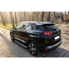 Бокові пороги Maydos V1 (2 шт., алюміній -2026 нерж) для Peugeot 3008 2016-2023 рр