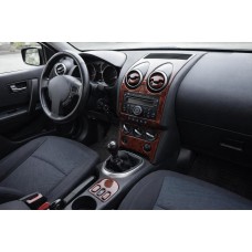 Накладки на панель Карбон для Nissan Qashqai 2007-2010 рр