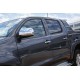 Накладки на дзеркала (2 шт., нерж) Carmos - Турецька сталь для Toyota Hilux 2006-2015 рр