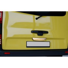 Хром планка над номером (нижня, нерж) Без напису, Carmos - Турецька сталь для Opel Vivaro 2001-2015 рр