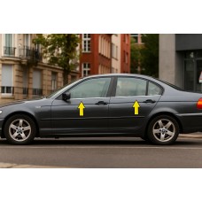 Окантовка окон (нерж.) Carmos - Турецкая сталь для BMW 3 серия E-46 1998-2006 гг