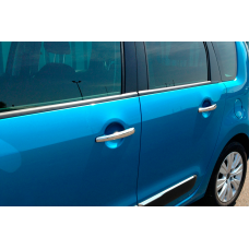 Хромированные Накладки на Ручки (4 шт., Нержавейка) Carmos - Турецкая Нержавеющая Сталь для Citroen C-3 2009-2016 гг