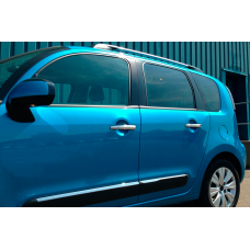 Хромированные Накладки на Ручки (4 шт., Нержавейка) Carmos - Турецкая Нержавеющая Сталь для Citroen C-3 Picasso 2010-2017 гг