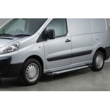Бокові пороги Allmond Grey (2 шт., нерж.) Довга база для Citroen Jumpy 2007-2017 рр