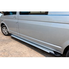 Боковые пороги X5-тип (2 шт., алюминий) Длинная База для Volkswagen T5 2010-2015 гг