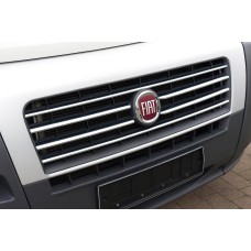 Накладки на решітку радіатора 2006-2014 (6 шт, нерж.) для Fiat Ducato рр