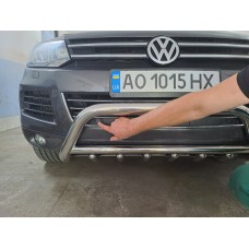 Кенгурятник WT003 (нерж) для Volkswagen Touareg 2010-2018 рр