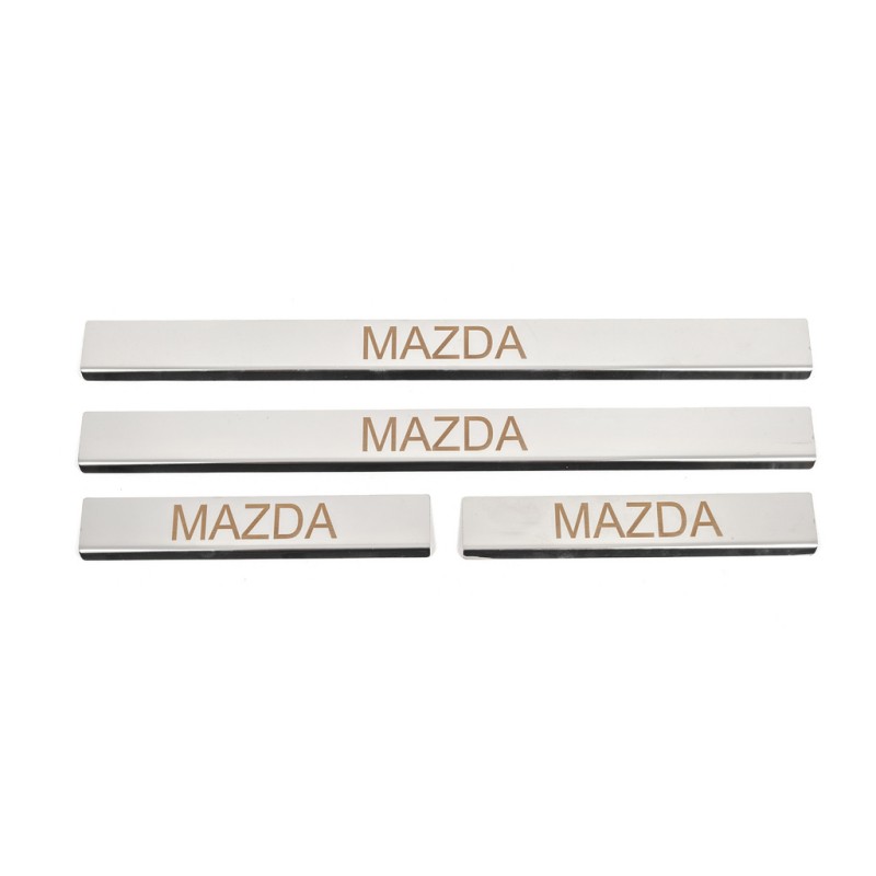 Накладка на пороги Carmos (4 шт, нерж) V-3 для Mazda 6 2008-2012 рр