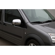 Накладки на Зеркала Вариант №2 (2 шт., Нержавейка) для Ford Connect 2010-2013 гг