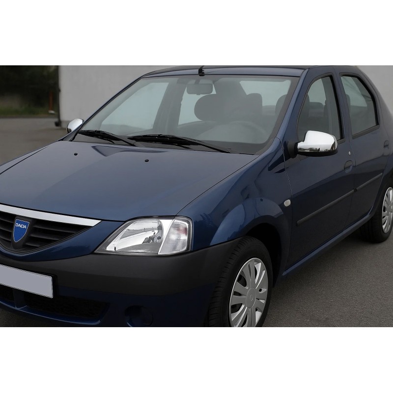 Накладки на дзеркала верхня частина (2 шт, нерж) для Dacia Logan I 2005-2008 рр