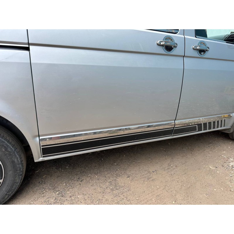Накладки під ручки (нерж) 3 штуки. OmsaLine - Італійська нержавійка для Volkswagen T6 2015-2024 рр Накладки під ручки (нерж) 3 штуки. OmsaLine - Італійська нержавійка для Volkswagen T6 2015-2024 рр