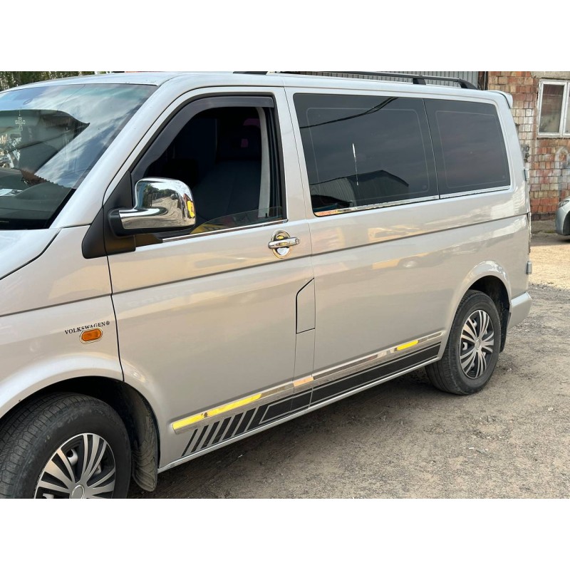 Накладки під ручки (нерж) 3 штуки. OmsaLine - Італійська нержавійка для Volkswagen T6 2015-2024 рр Накладки під ручки (нерж) 3 штуки. OmsaLine - Італійська нержавійка для Volkswagen T6 2015-2024 рр