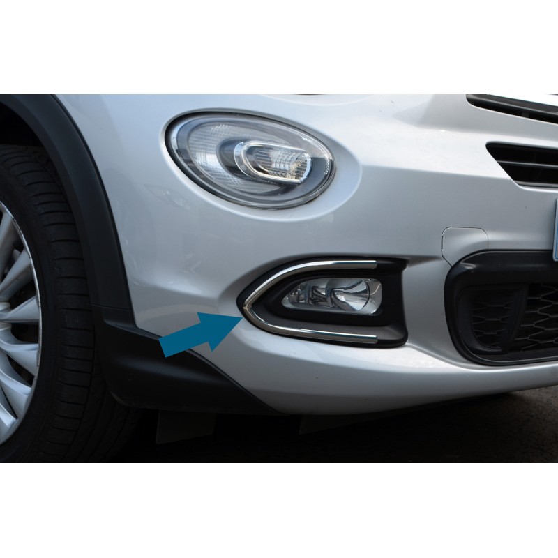 Накладки на ПТФ (нерж) для Fiat 500X 2014-2024 рр