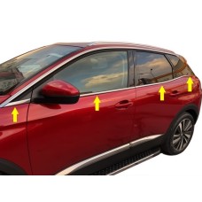 Нижні молдинги стекол (8 шт, нерж) Carmos - Турецька сталь для Peugeot 3008 2016-2023 рр