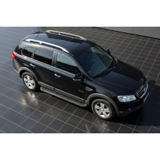 Боковые Подножки Tayga Black (2 шт., Алюминий) 2006-2015 для Chevrolet Captiva