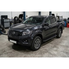Бокові пороги Allmond Black (2 шт., алюм.) для Nissan Navara/NP300 2016- рр