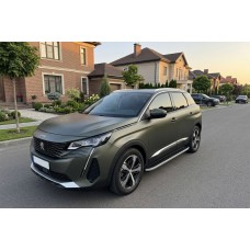 Бокові пороги Tayga Grey (2 шт, алюміній) для Peugeot 3008 2016-2023 рр