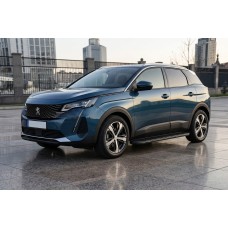 Бокові пороги Tayga Black (2 шт, алюміній) для Peugeot 3008 2016-2023 рр