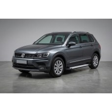 Бокові пороги Allmond Grey (2 шт., алюміній) для Volkswagen Tiguan 2016-2023 рр
