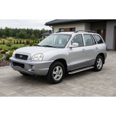 Бокові пороги Maydos V2 (2 шт., алюміній -2026 нерж) для Hyundai Santa Fe 1 2000-2006 рр