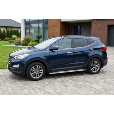 Боковые Подножки Maydos V2 (2 шт., Алюминий и Нержавейка) для Hyundai Santa Fe 3 2012-2018 гг