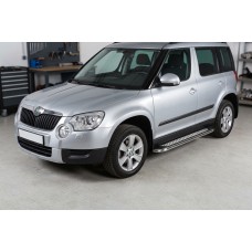 Бокові пороги Maydos V2 (2 шт., алюміній -2026 нерж) для Skoda Yeti 2009-2017 рр
