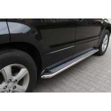 Боковые пороги Maydos V2 (2 шт., алюминий -2025 нерж) для Suzuki Grand Vitara 2005-2017 гг