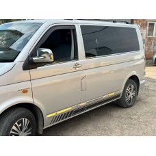 Нижня окантовка вікон (6 частин, нерж) Коротка база для Volkswagen T5 Multivan 2003-2010 рр