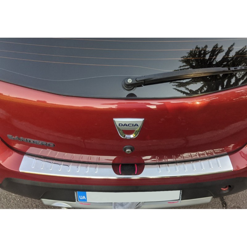 Накладка на задній бампер Carmos V1 (нерж) для Renault Sandero 2007-2013 рр