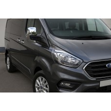 Накладки на дзеркала Сірий мат (2 шт., пласт) для Ford Custom 2013-2022 рр