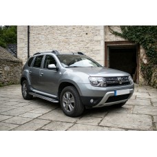 Бокові пороги Maydos V2 (2 шт., алюміній -2026 нерж) для Dacia Duster 2008-2018 рр