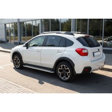 Бокові пороги Maydos V2 (2 шт., алюміній -2026 нерж) для Subaru XV 2011-2017 рр