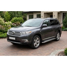Бокові пороги Maydos V2 (2 шт., алюміній -2026 нерж) для Toyota Highlander 2008-2013 рр