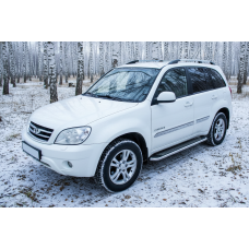 Боковые Подножки Maydos V2 (2 шт., Алюминий и Нержавейка) для Chery Tiggo 1 2005-2016 гг