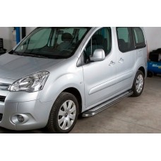 Бокові пороги Maydos V2 (2 шт., алюміній -2026 нерж) для Peugeot Partner Tepee 2008-2018 рр
